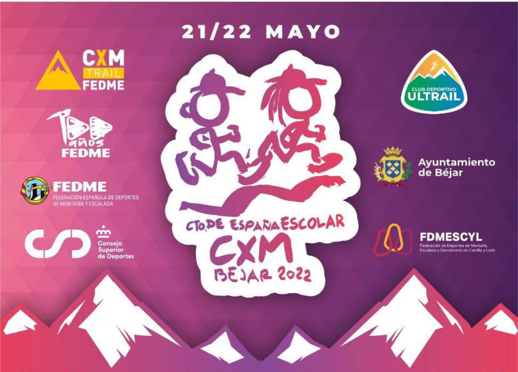 Descripción de la foto de portada: Cartel anunciador del campeonato de españa de carreras por montaña en edad escolar