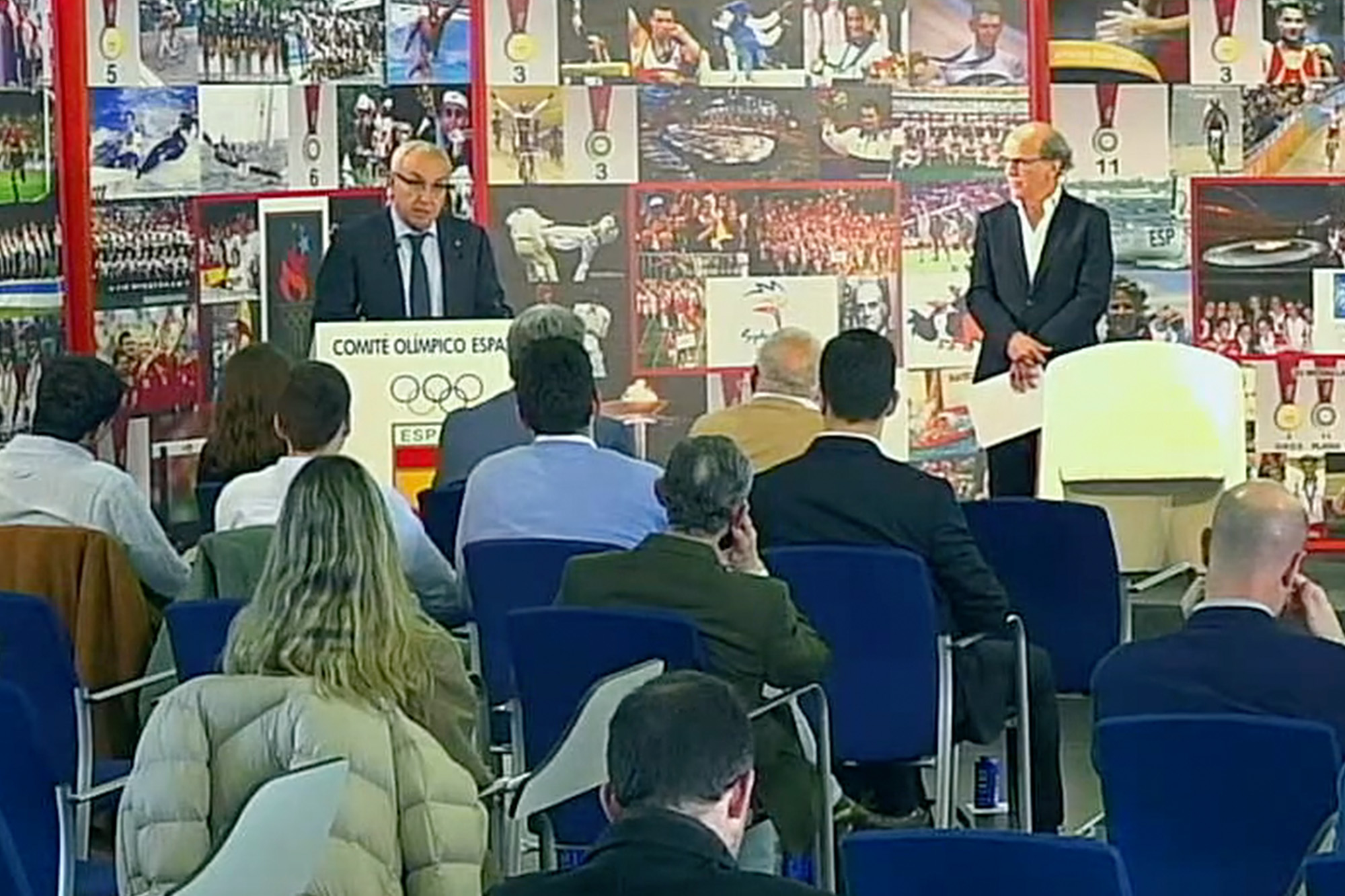 El presidente del Comité Olímpico Español en el acto de presentación de la calculadora de huella de CO2